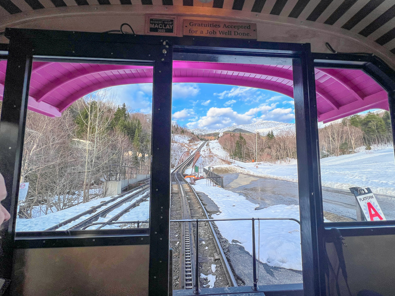 Aufstieg zum Mount Washington in einem Wagon der Cog Railway 