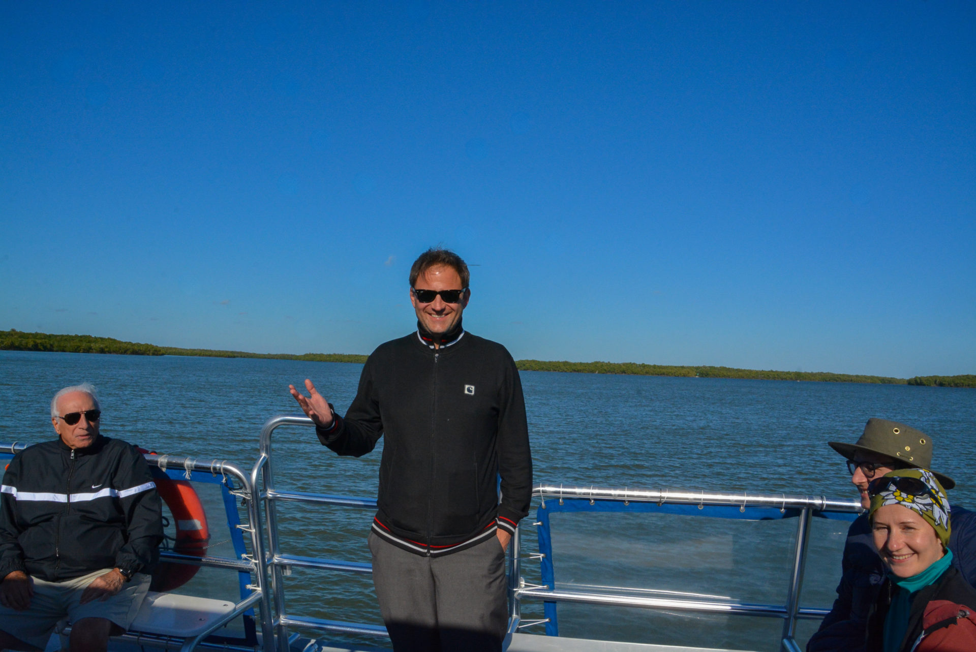 Autor Ralf Johnen an Bord eines Ausflugsbootes in den Everglades