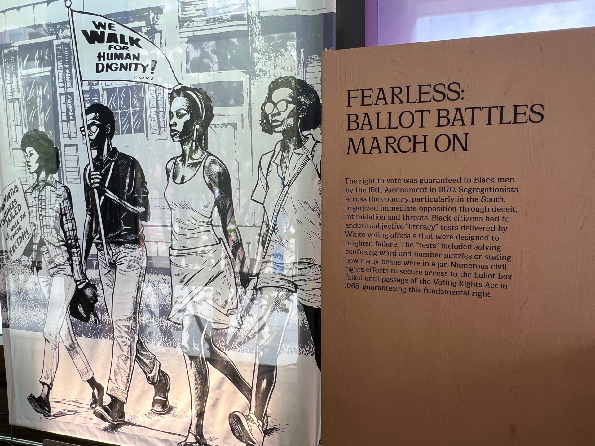 new-orleans-civil-rights-museum-grafik_foto-ralf-johnen Animation der Bürgerrechtsbewegung im Louisiana Civil Rights Museum