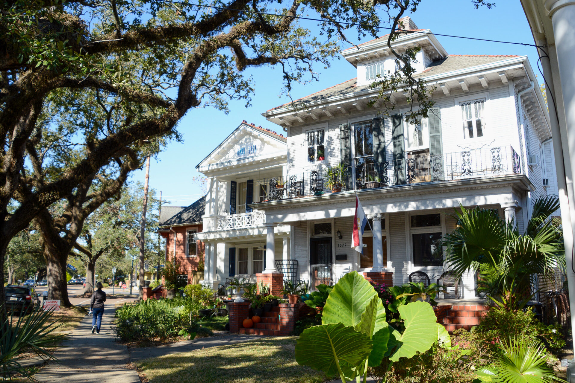 new-orleans-villa-ueppige-vegetation-esplanade-avenue_foto-ralf-johnen Weiße Villa mit üppiger Vegetation auf Esplanade Avenue in New Orleans