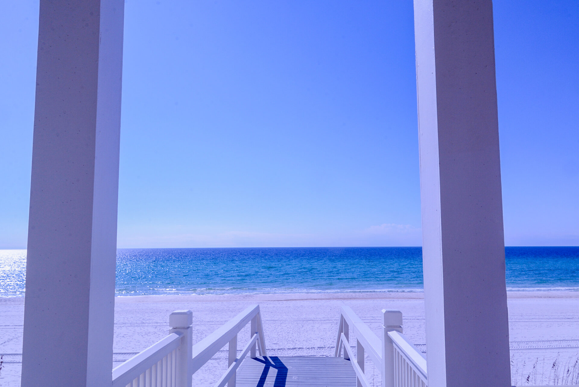 Treppe zum Strand in einer Villa in Panama City Beach im Nordwesten Floridas