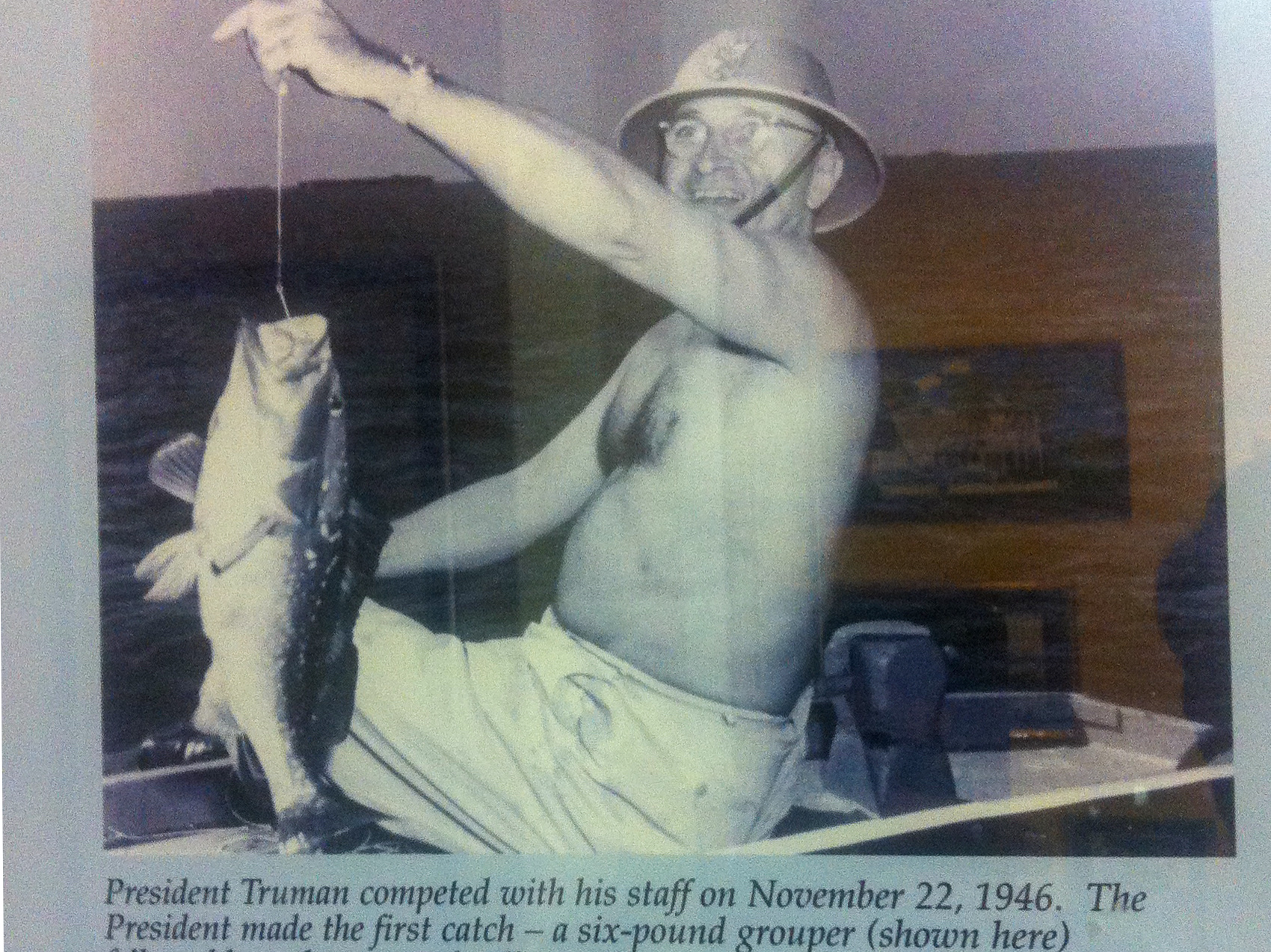 Foto-Fisch-Praesident-Truman-Little-White-House-Key-West_Foto-Ralf-Johnen Foto von Präsident Harry Truman beim Hochseefischen auf den Florida Keys